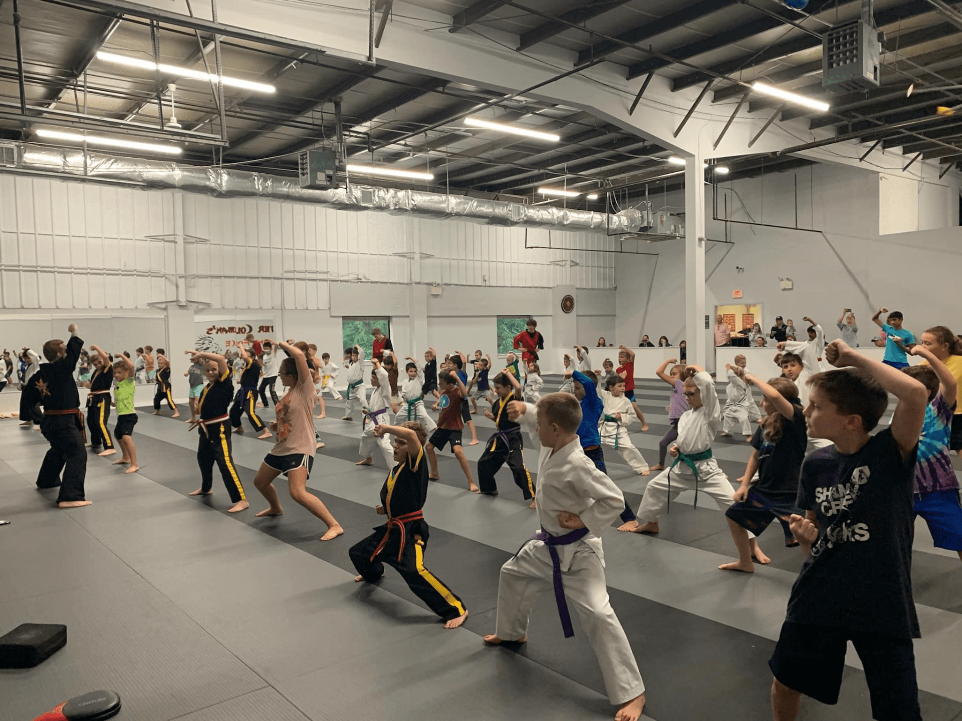 Buddy Night Group of people in karate uniforms engaged in martial arts training
